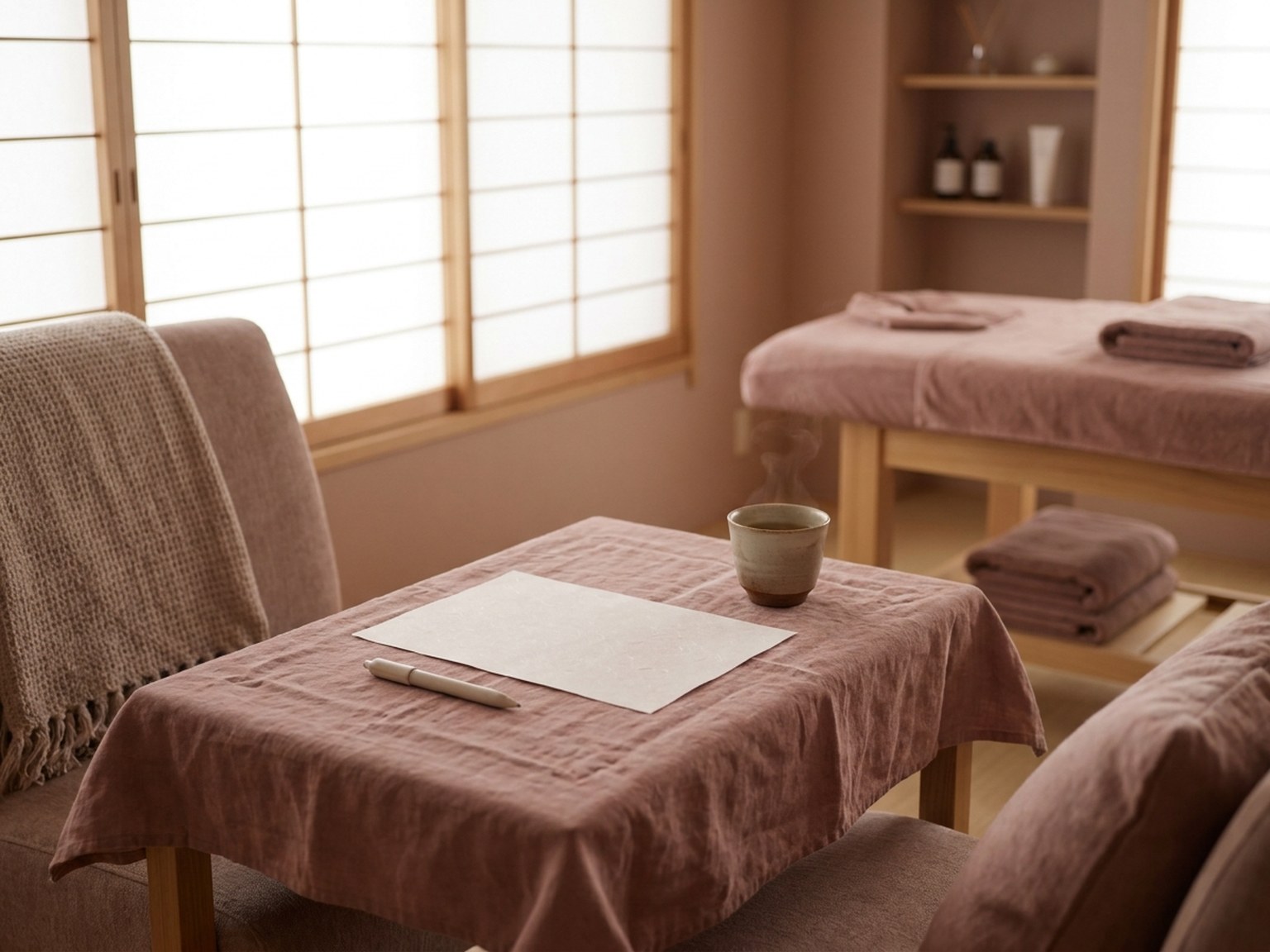 静かな個室で、そのまま眠る
